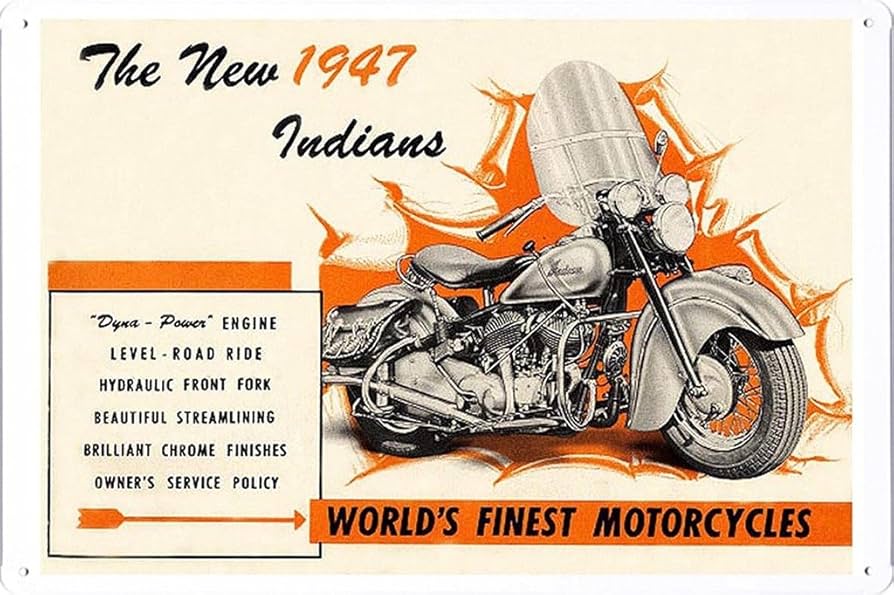 CGP　インディアンモーターサイクル 看板 インディアンモーターサイクル 1953 ロードマスター チーフ
